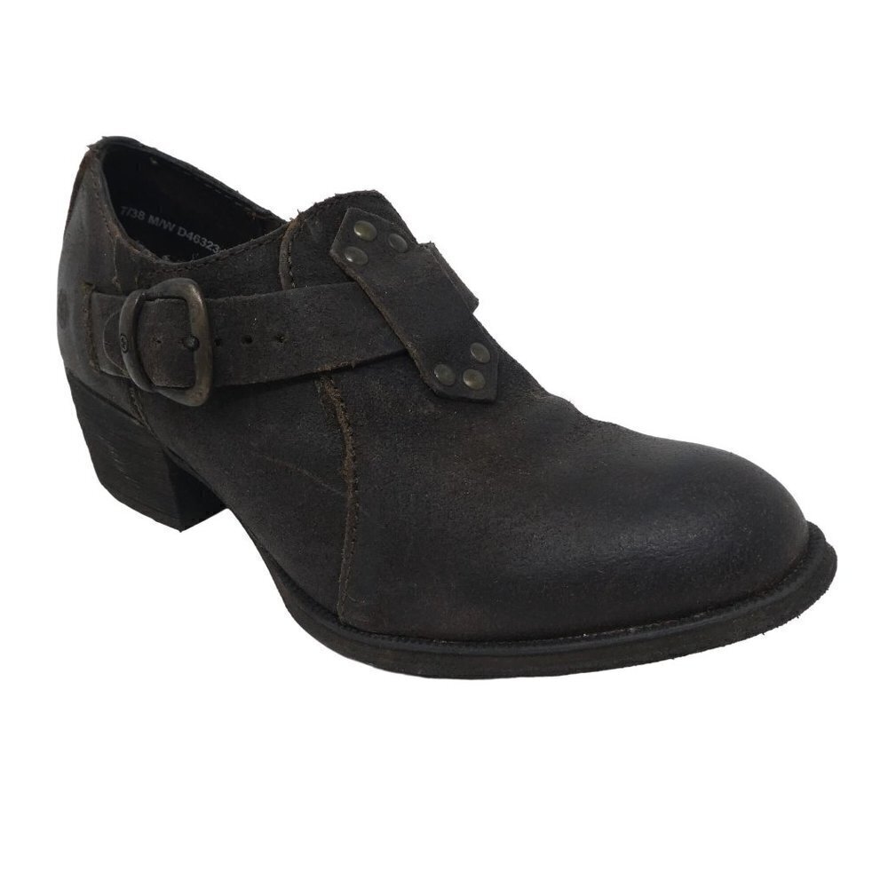 Born Brown Leather Western Ankle‎ Boots Booties Womens 7